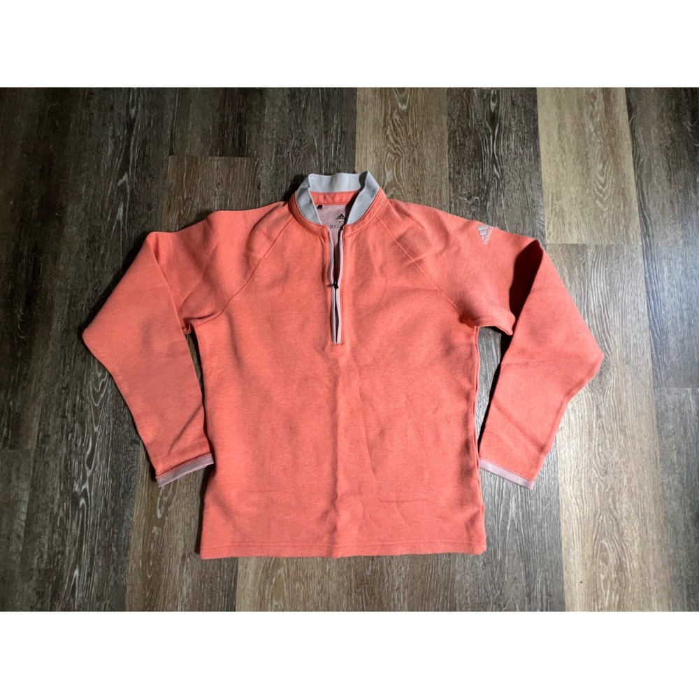 Adidas Quarter Zip Pullover Womens XS Coral Pink Excellent Fleece Mock Neck Top